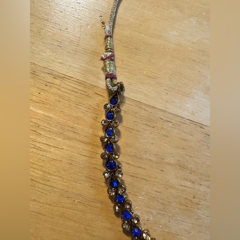 Gold Tone Rhinestone Statement Adjustable Necklace - image 4